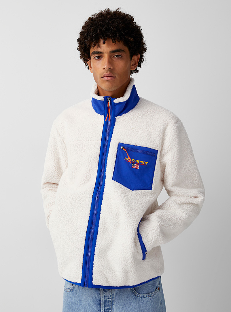 Royal blue accent sherpa cardigan | Polo Ralph Lauren | Men's Hoodies &  Sweatshirts | Simons