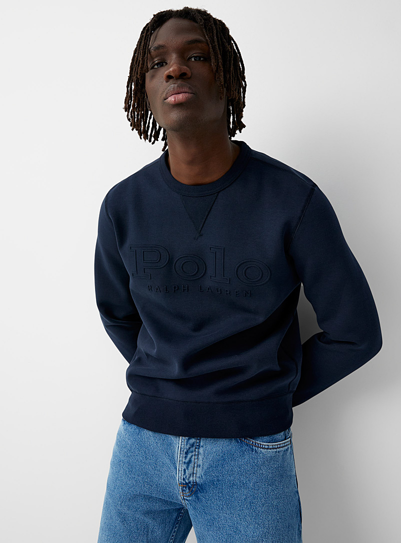 Polo Ralph Lauren Marine Blue Embossed logo sweatshirt for men