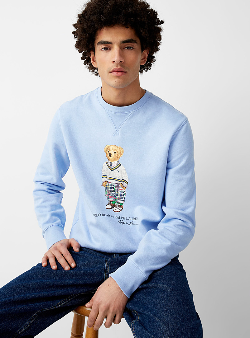 Polo Ralph Lauren Slate Blue Preppy teddy bear sweatshirt for men