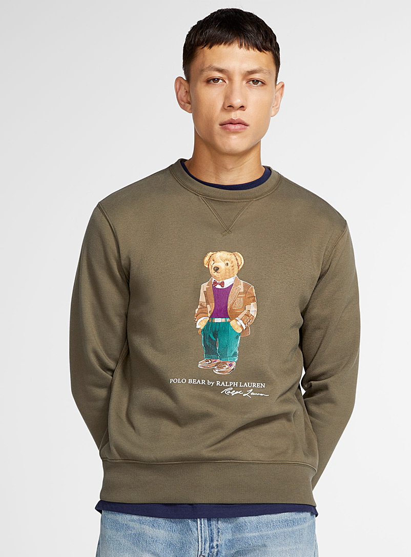 Polo Ralph Lauren Mossy Green Preppy teddy bear sweatshirt for men