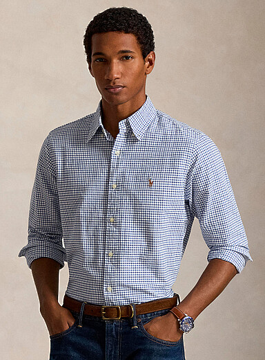 La chemise oxford carreaux bleus <b>Coupe classique</b>