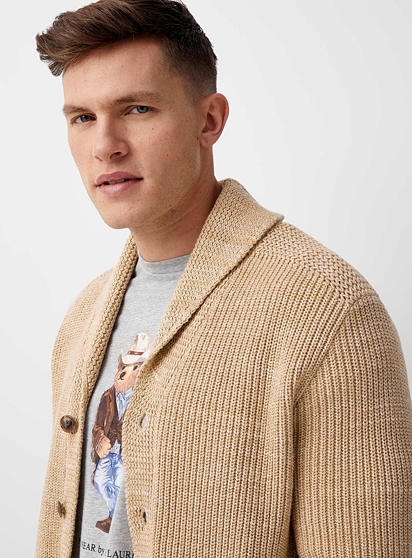 Polo Ralph Lauren Light Brown Rustic shawl-collar cardigan for men