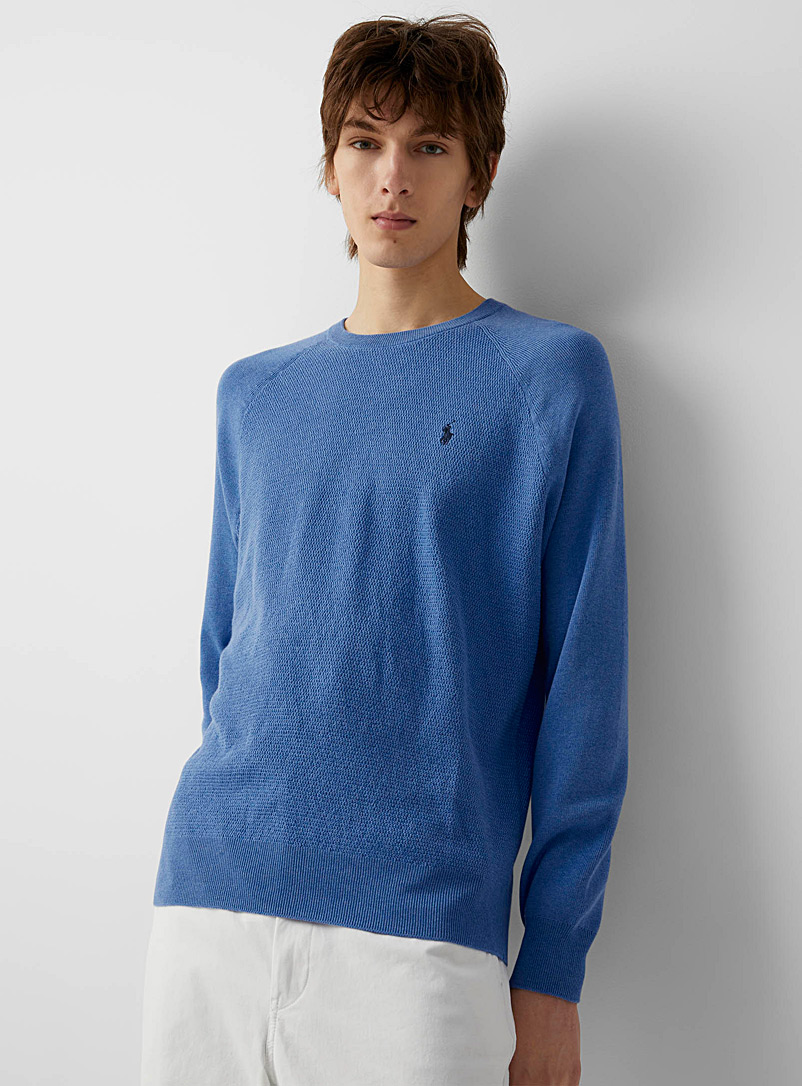Polo Ralph Lauren Blue Textured knit sweater for men