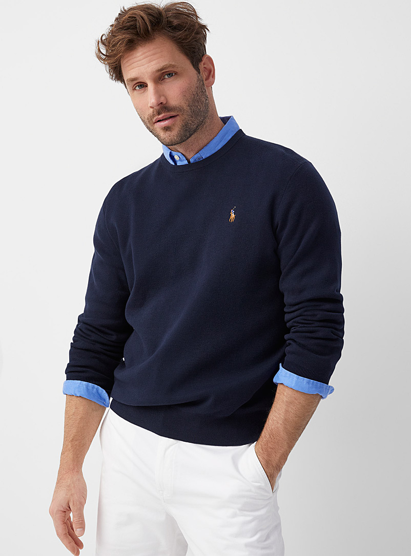 Polo Ralph Lauren Marine Blue Embroidered emblem sweater for men