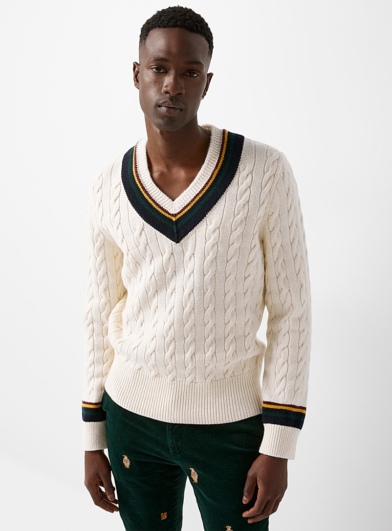 Polo Ralph Lauren Cream Beige Country Club sweater for men
