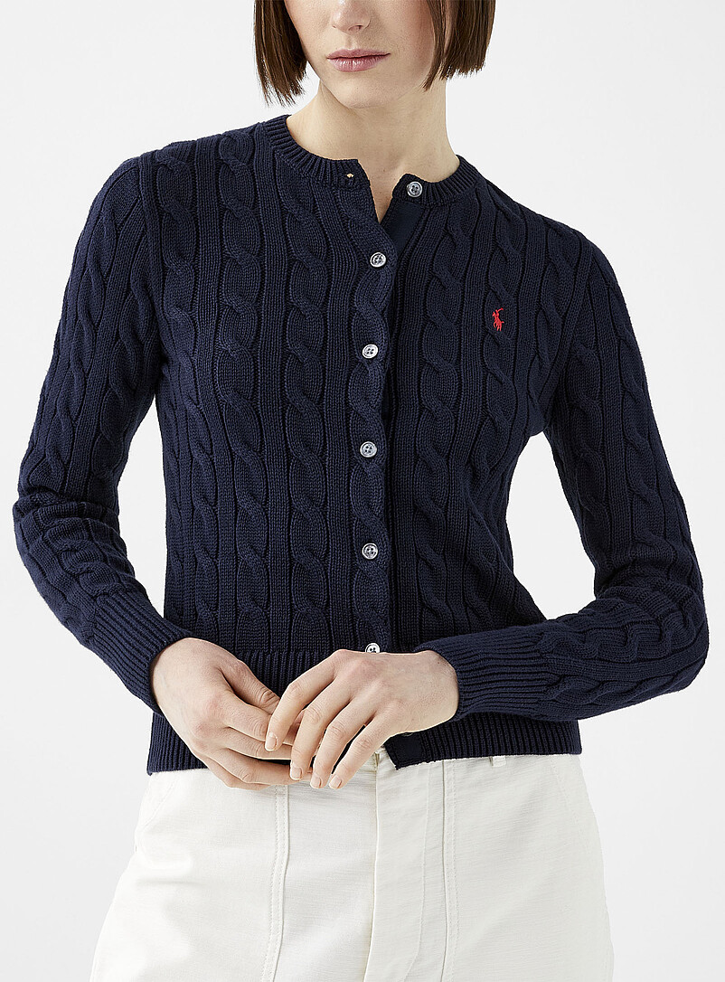 Fitted cable knit cardigan product image (primary)