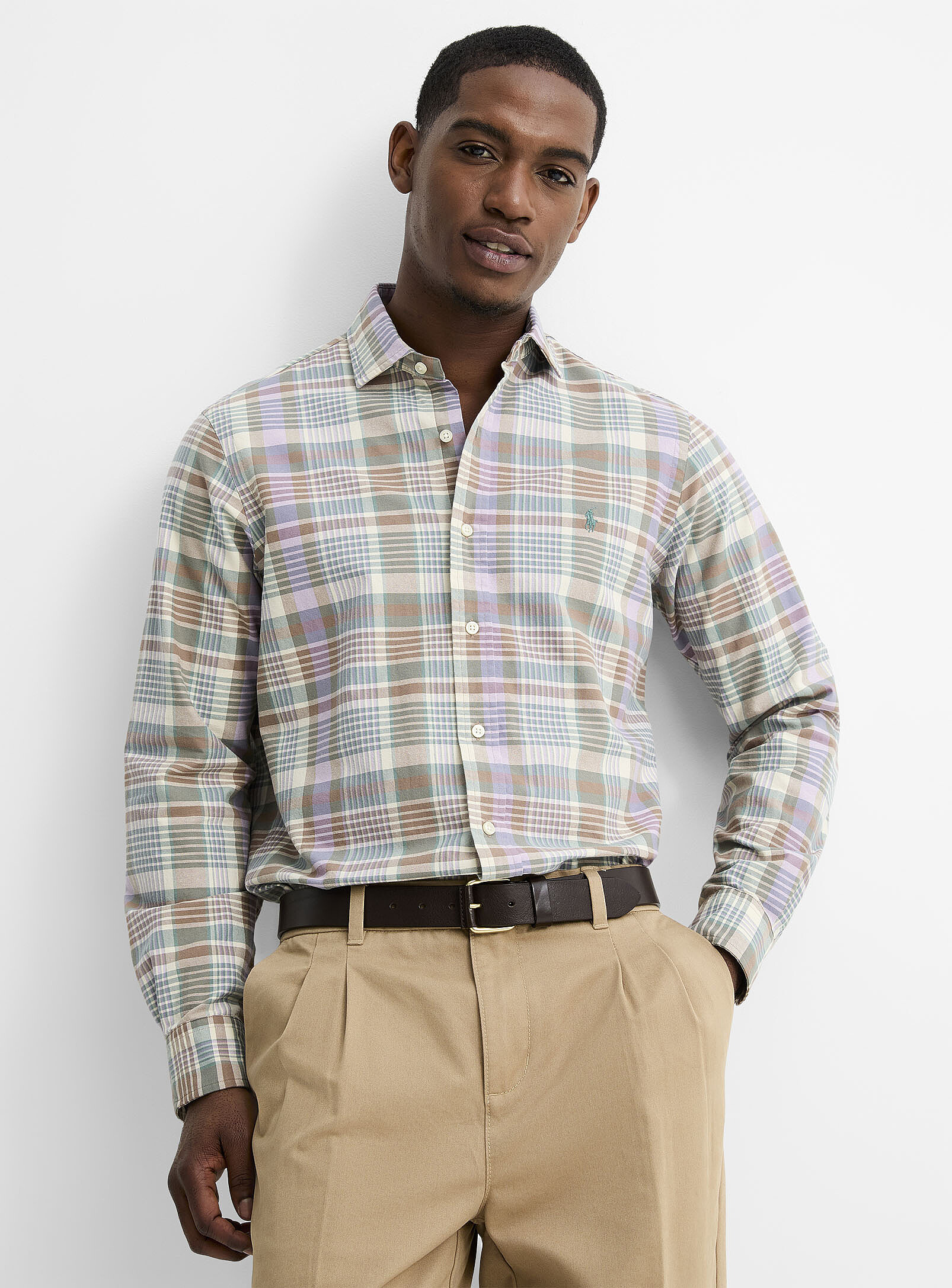 Polo Ralph Lauren - Pastel check Oxford shirt (Men, Green, X-LARGE)