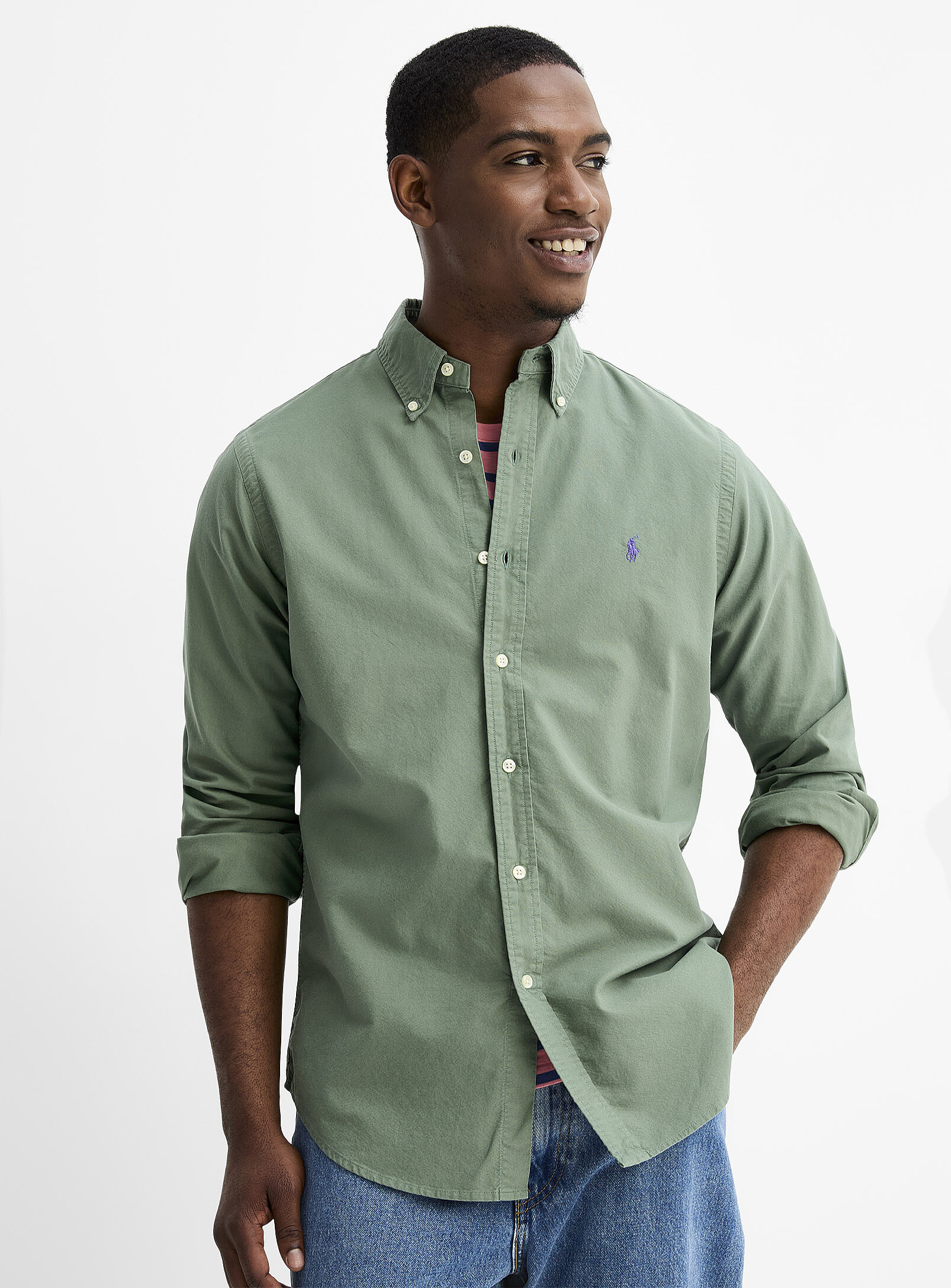 Polo Ralph Lauren - Colourful Oxford shirt (Men, Green, SMALL)