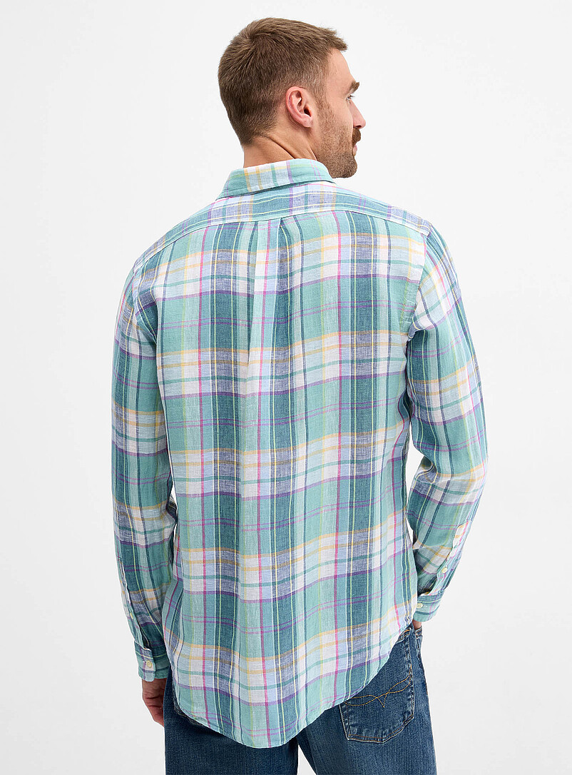 Pastel check pure linen shirt Classic fit product image 2
