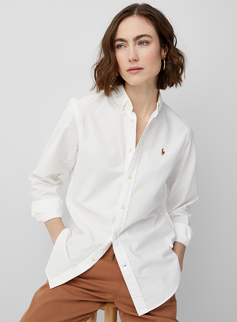 Embroidered logo Oxford shirt | Polo Ralph Lauren | Women%u2019s Shirts |  Simons