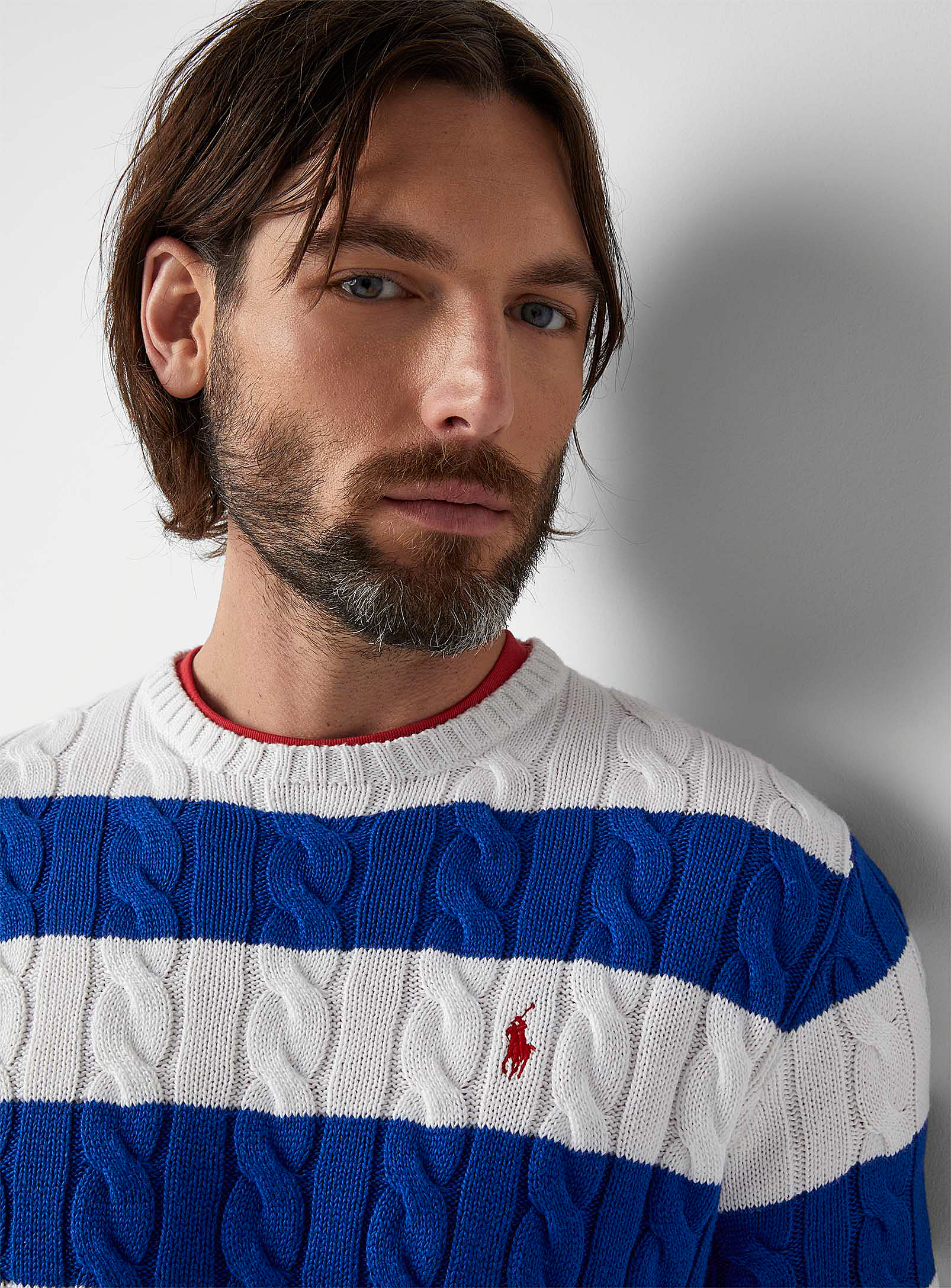 Polo Ralph Lauren - Le chandail rayé tricot câbles torsadés