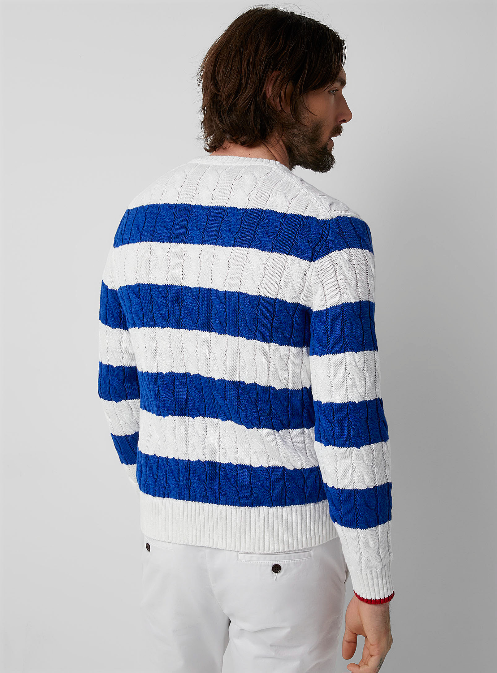 Polo Ralph Lauren - Le chandail rayé tricot câbles torsadés
