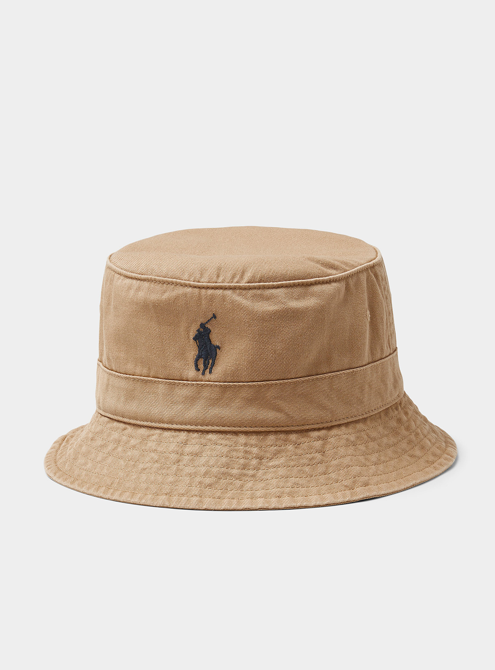 Polo Ralph Lauren Embroidered Logo Pure Cotton Bucket Hat In Fawn