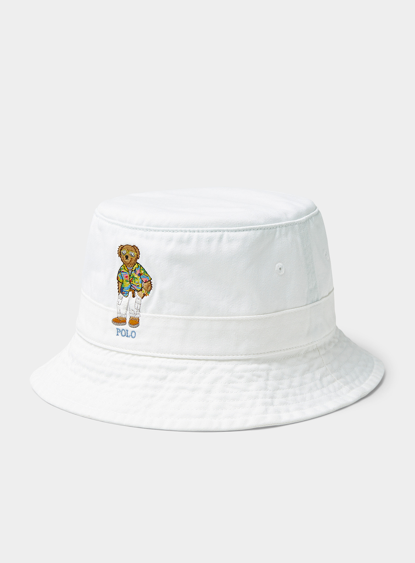 Shop Polo Ralph Lauren Vacation Teddy Bucket Hat In White