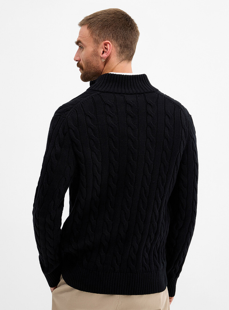 Twisted-cable zipped-collar sweater product image 2