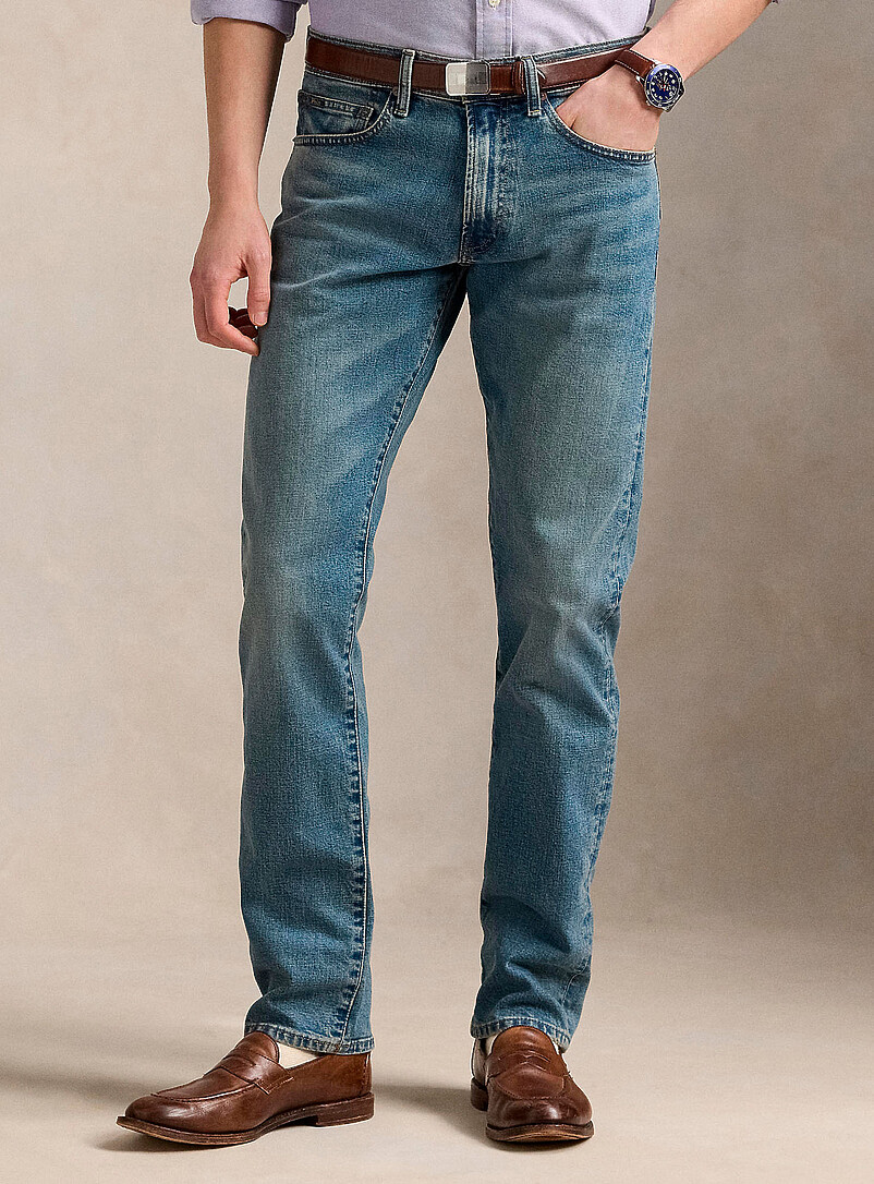 The Varick faded-blue jean Straight, slim fit product image (primary)