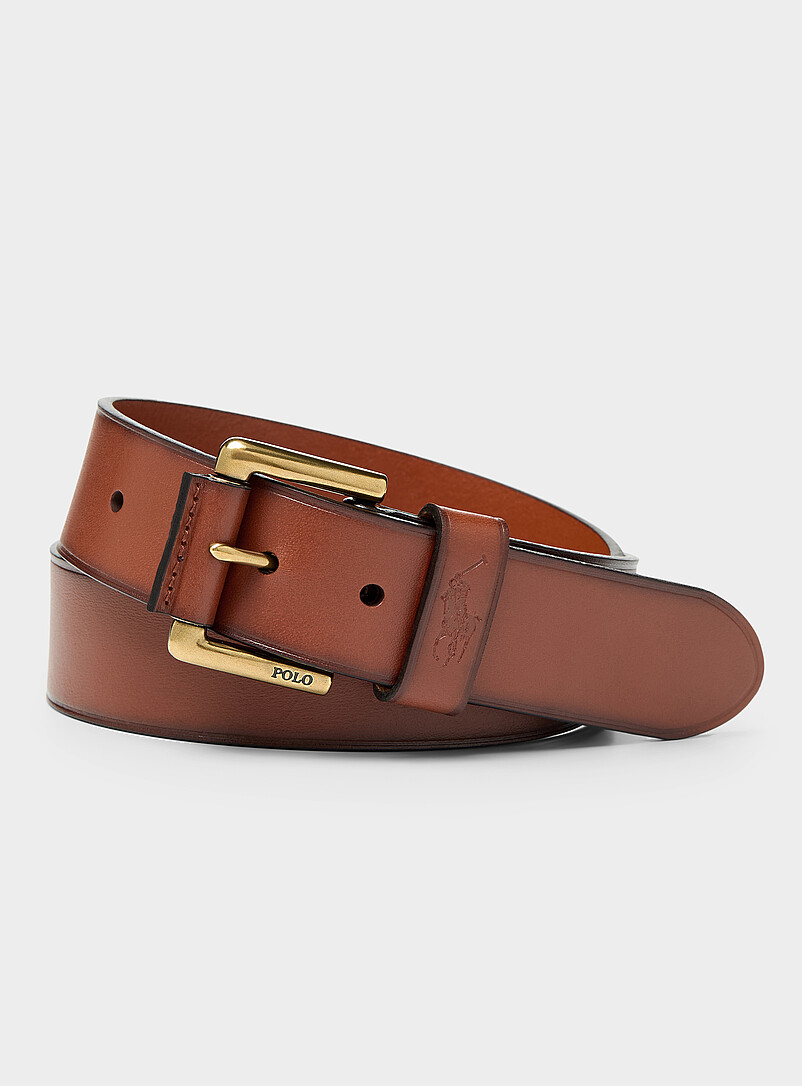 Light brown smooth leather belt product image (primary)