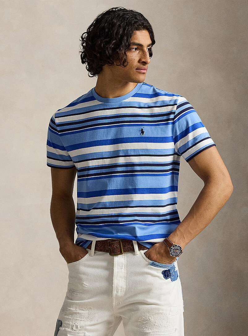 Blue stripe T-shirt product image (primary)