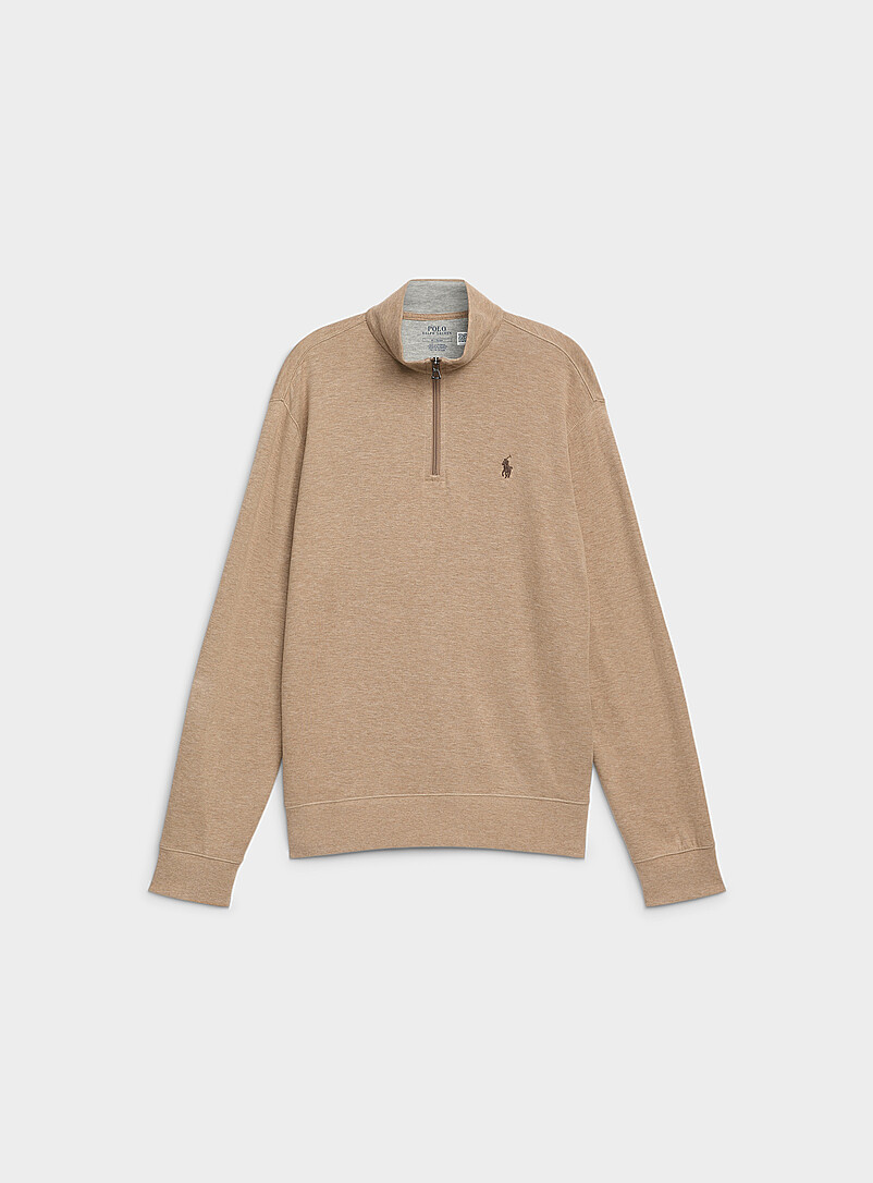 Embroidered rider zip-neck sweatshirt product image (primary)