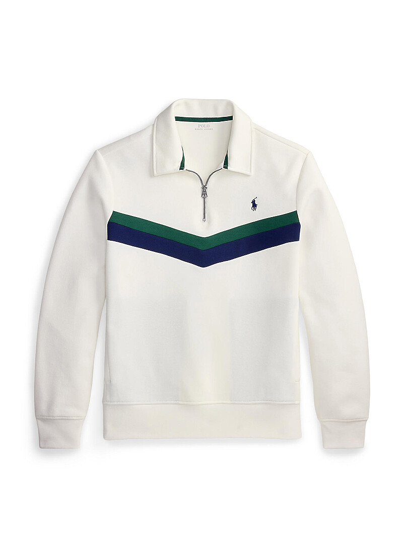 Two-tone insert zip-neck sweatshirt product image (primary)