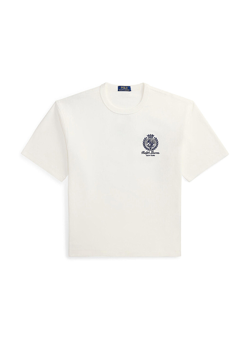 Crest embroidery T-shirt product image (primary)