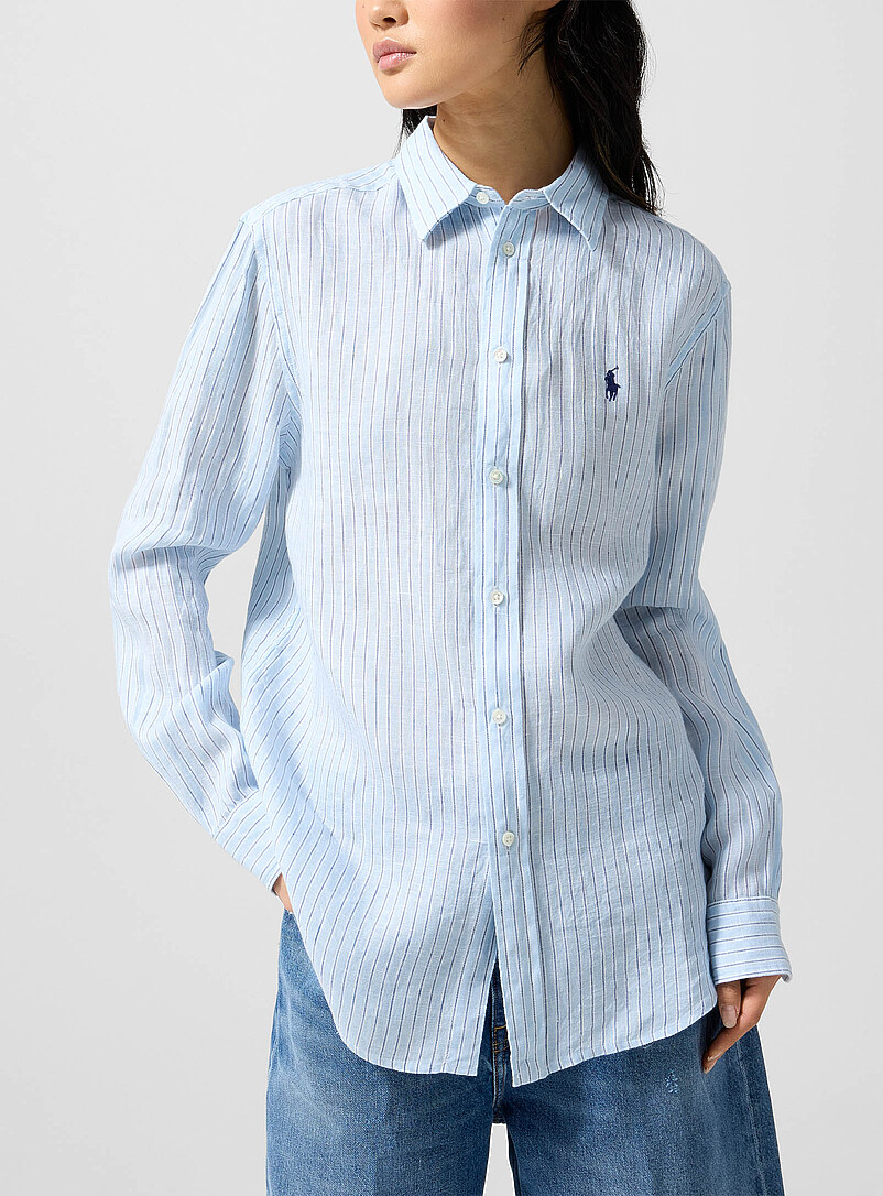 Stiped pure linen shirt product image (primary)