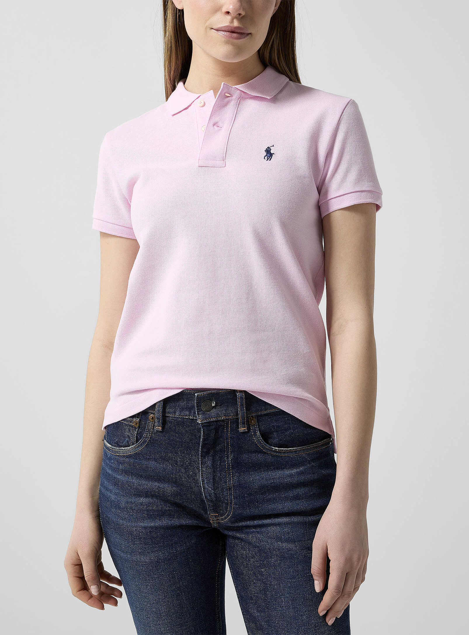 Polo Ralph Lauren - Signature crest polo shirt (Women, Pink, LARGE)