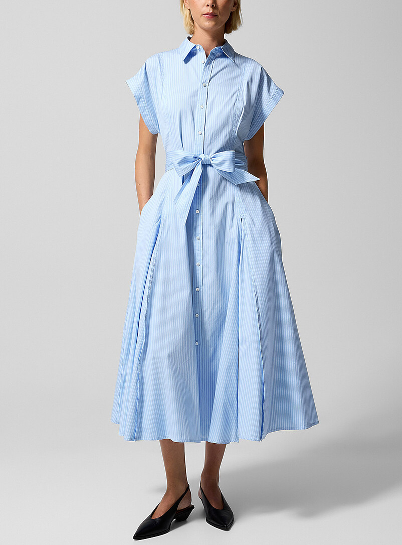 Striped Poplin Shirtdress