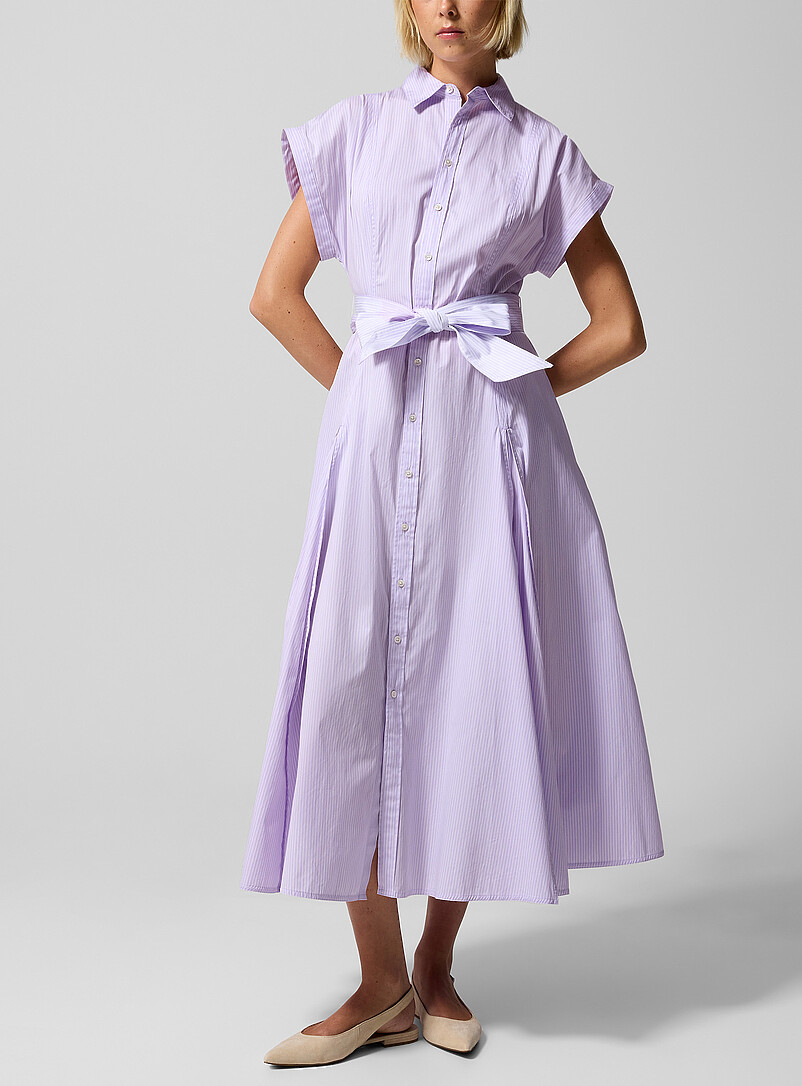 Striped poplin shirtdress product image (primary)