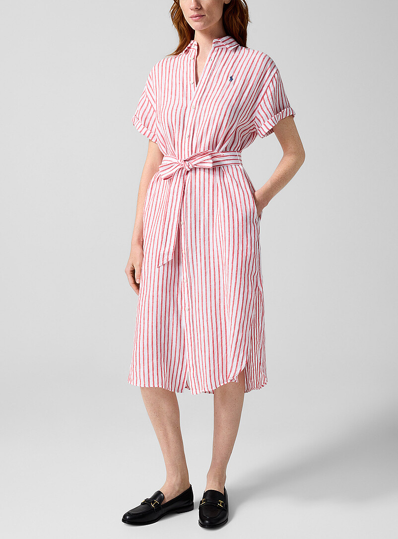 Striped Pure Linen Shirtdress