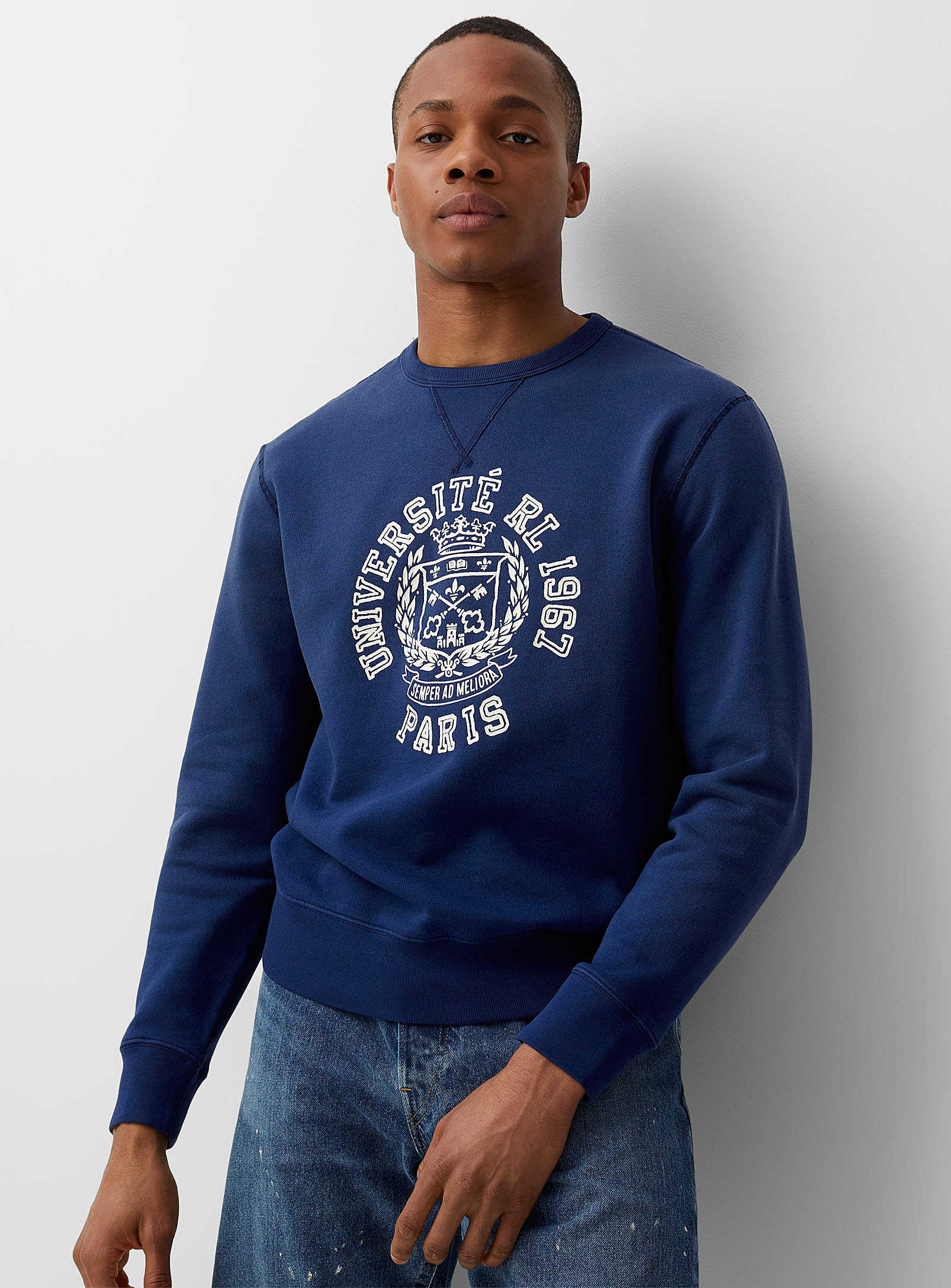 Polo Ralph Lauren Graphic Fleece Sweatshirt In Blue