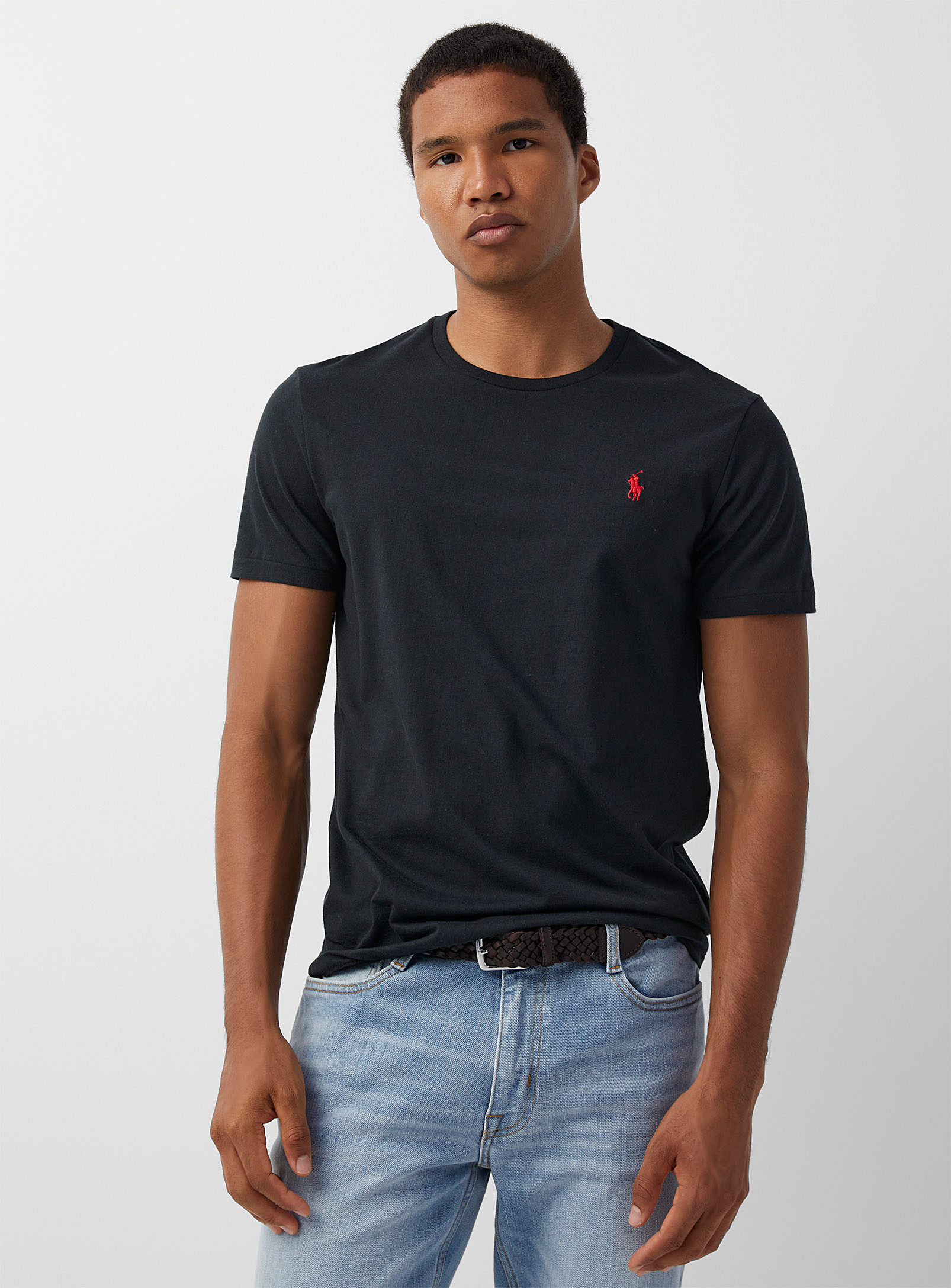 Polo Ralph Lauren Polo Emblem T-shirt Slim Fit In Black