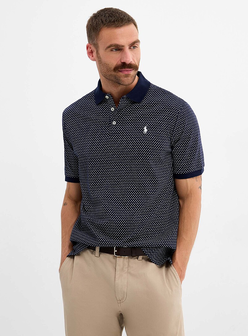 Mosaic Mini-Pattern Jersey Polo