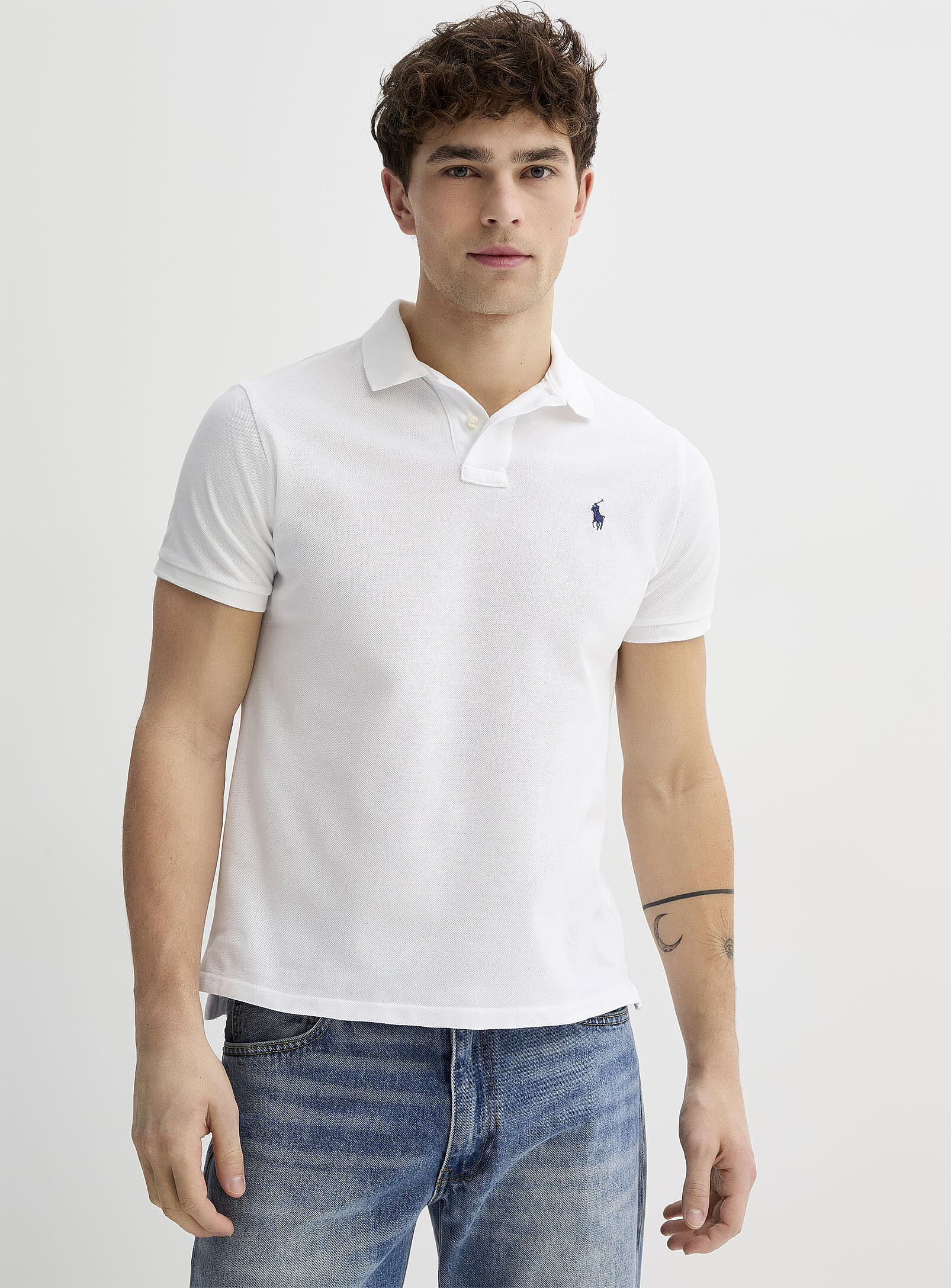 Polo Ralph Lauren - Embroidered logo piqué polo (Men, White, XX-LARGE)
