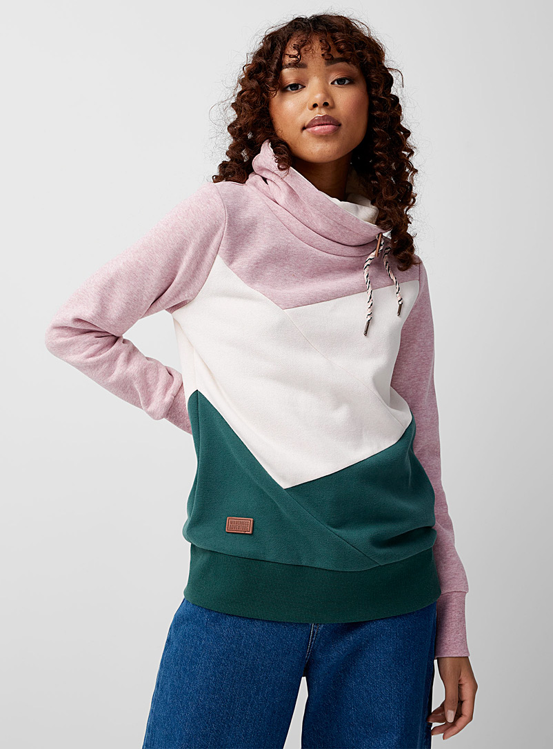 Twik Pink Colour block tunnel-neck sweatshirt for women