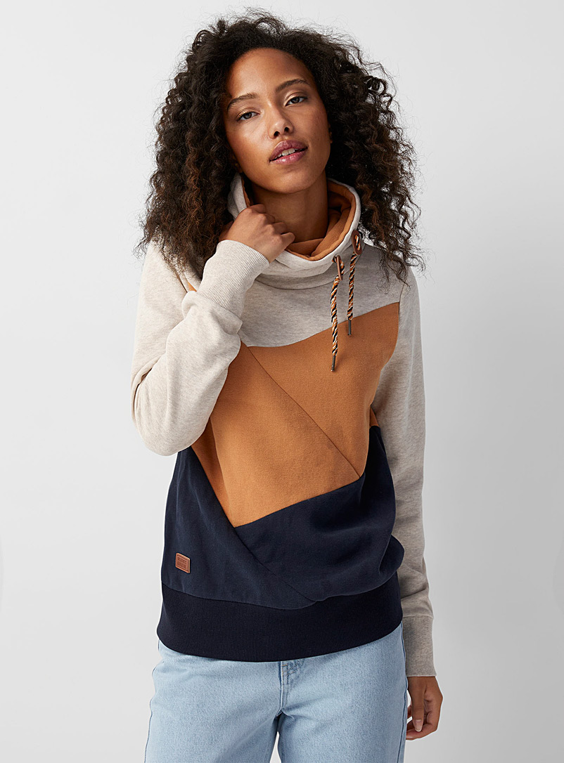 Twik Assorted Colour block tunnel-neck sweatshirt for women
