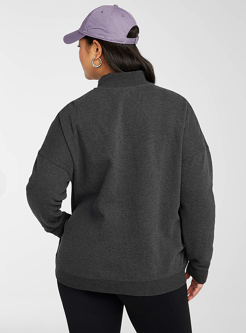 Twik Oxford Organic cotton half-zip sweatshirt for women