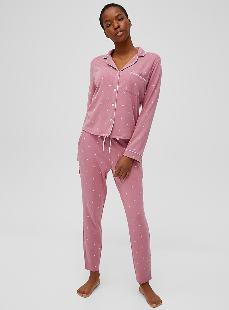Miiyu x Twik Pink Modal piped blouse for women