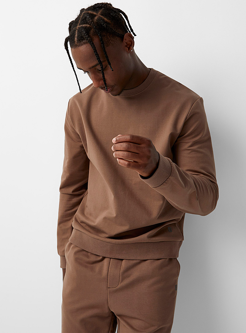 I.FIV5 Light Brown Twill-backed sweatshirt for men