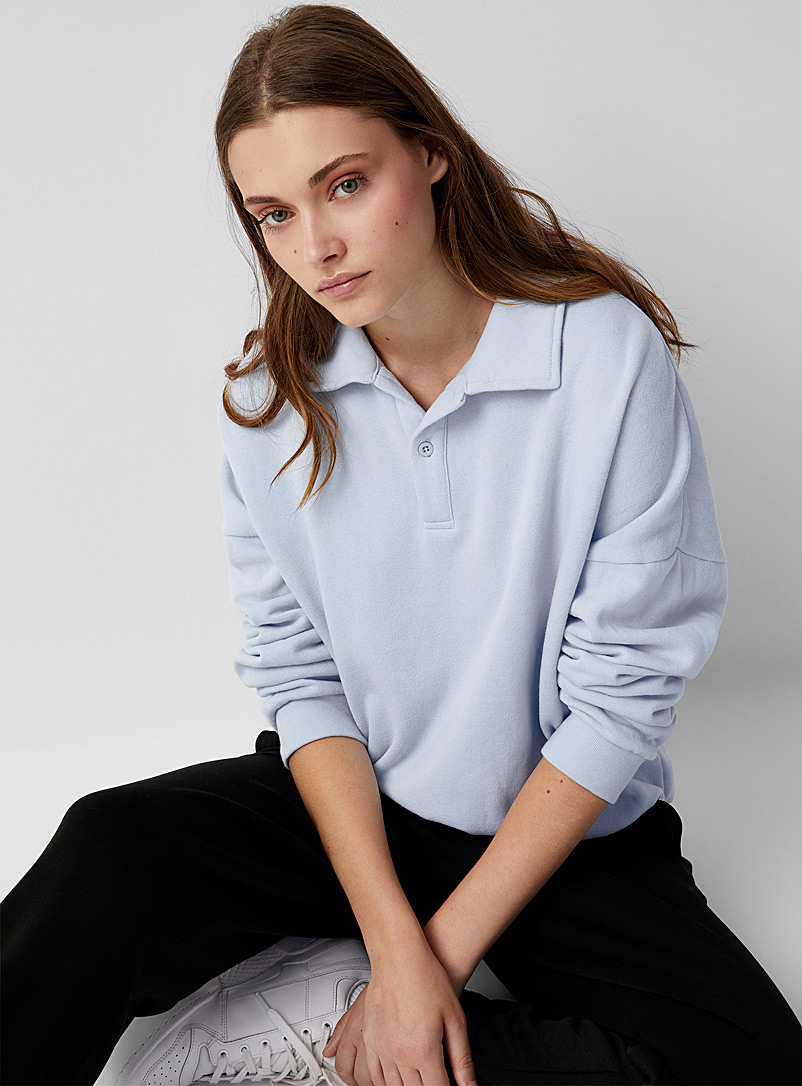 Oversized organic cotton fleece polo | Twik | Women's Sweatshirts u0026 Hoodies  | Simons