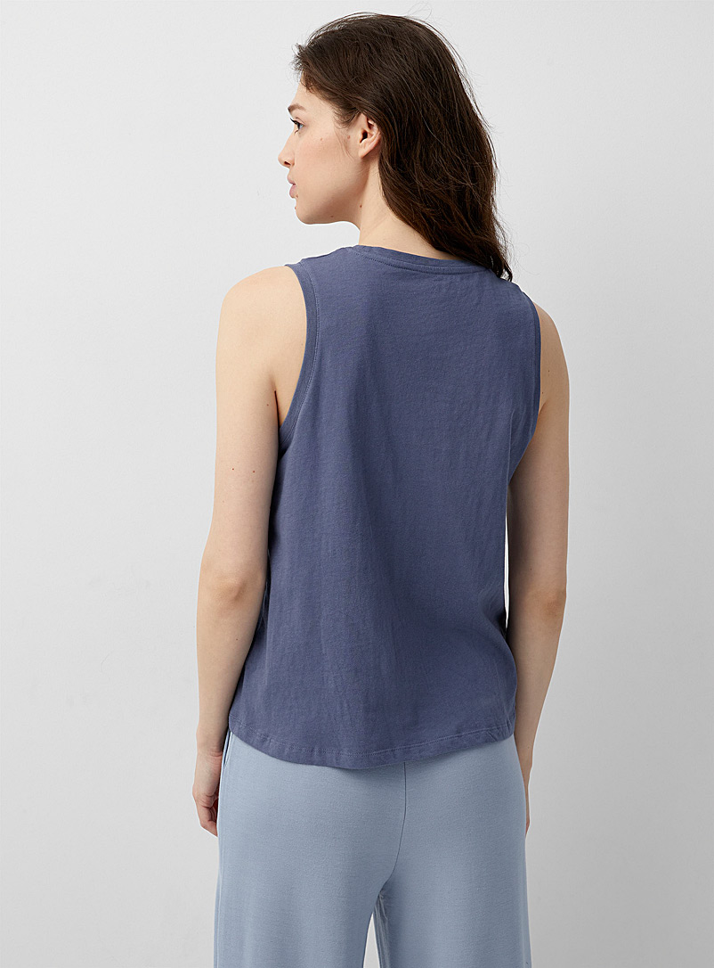 Miiyu: La camisole détente unie coton bio Bleu moyen-ardoise pour femme