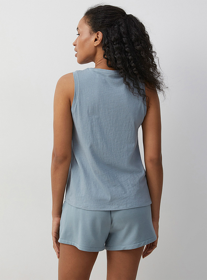 Miiyu: La camisole détente unie coton bio Bleu moyen-ardoise pour femme