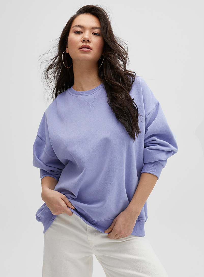 Twik Slate Blue Organic cotton fleece boyfriend sweatshirt for women