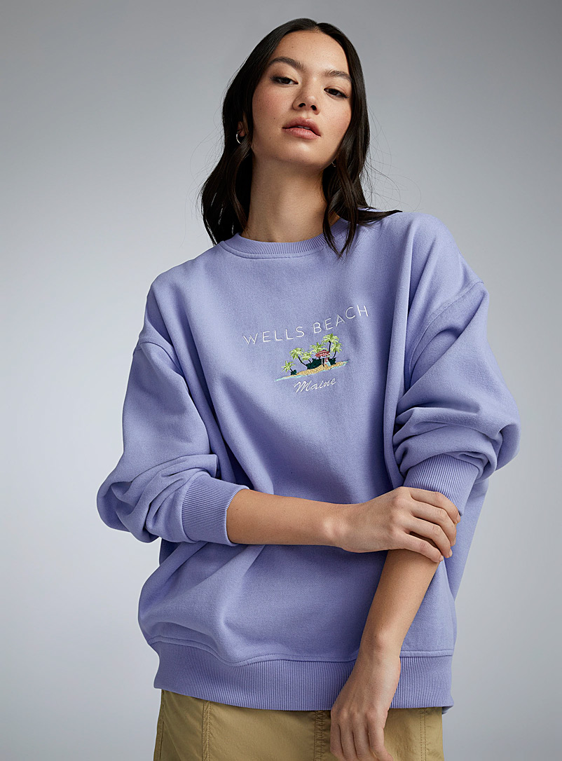 Twik Teal Oversized popular destination sweatshirt for women
