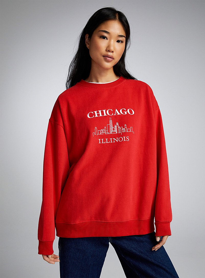 Twik Red Oversized popular destination sweatshirt for women