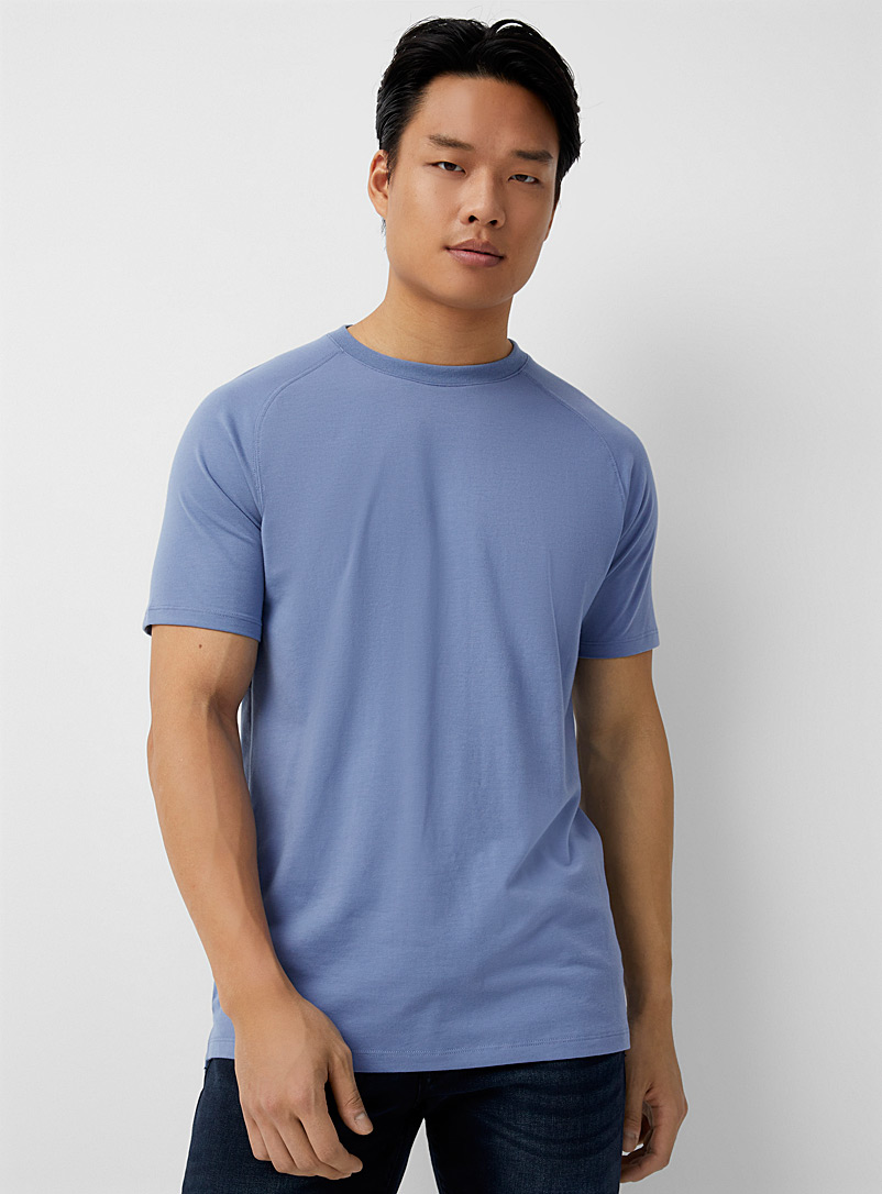 Le 31 Blue Muscle raglan T-shirt for men