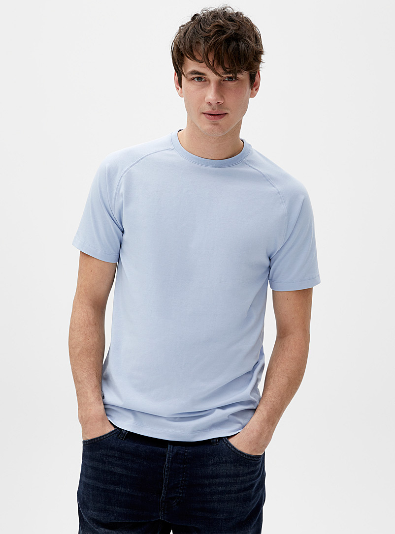 Le 31 Baby Blue Muscle raglan T-shirt for men
