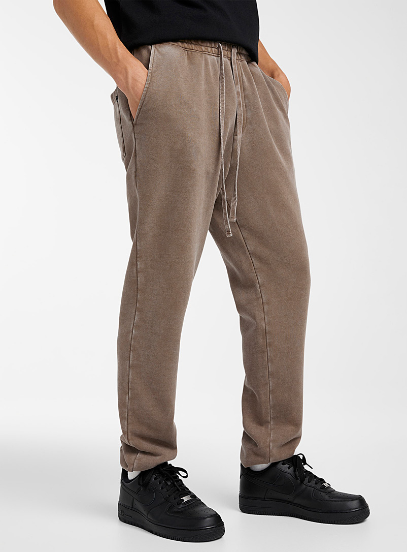 Djab Light Brown Faded French terry joggers for men