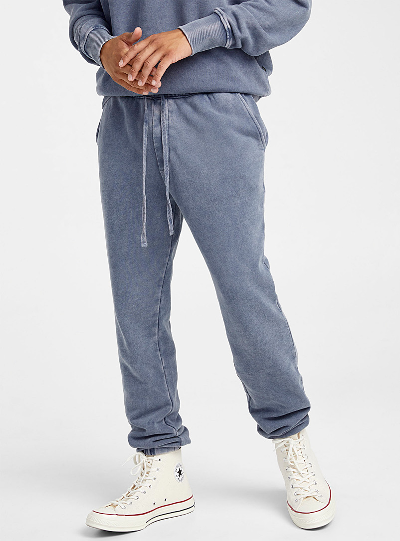 Djab Slate Blue Faded French terry joggers for men