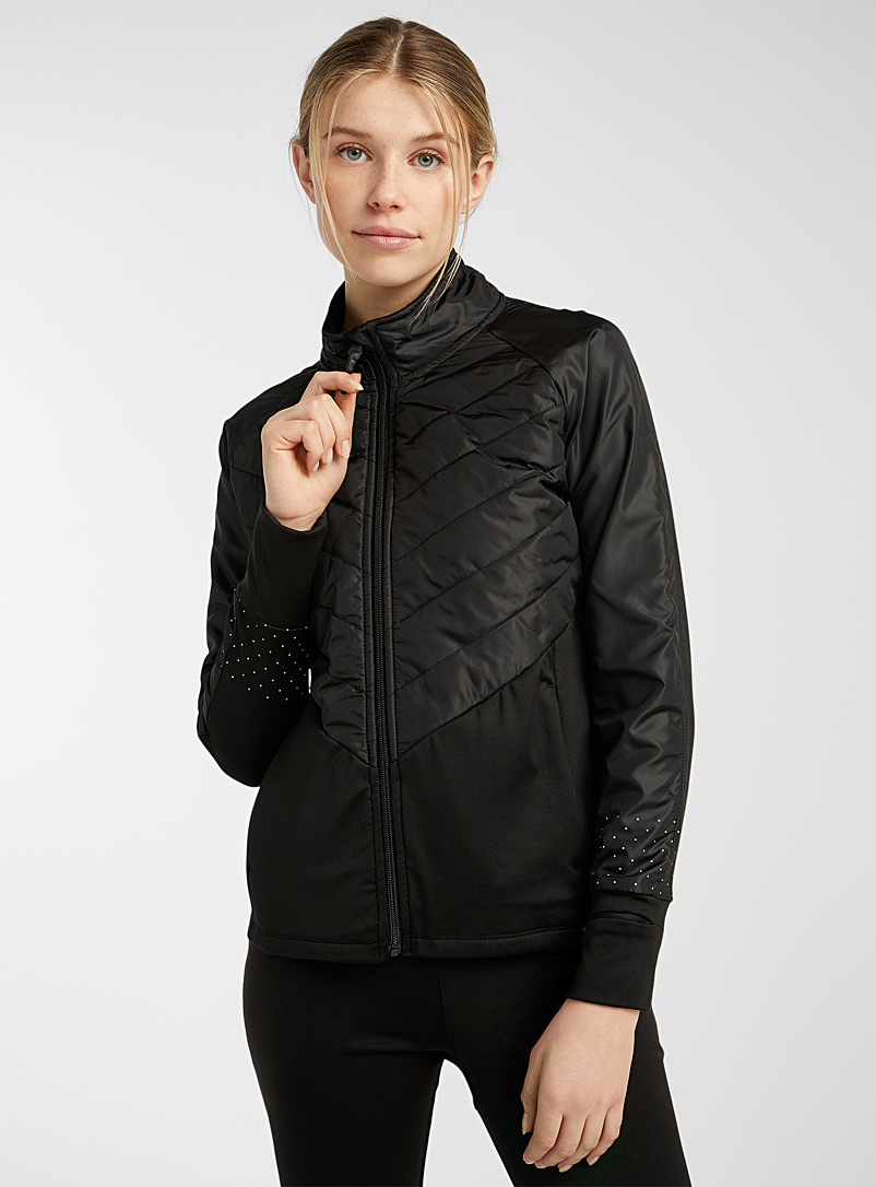 I.FIV5 Black Active jersey quilted jacket for women